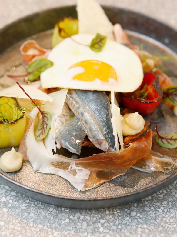 Scandi-Spanish mash-up: Pickled mackerel on toast.