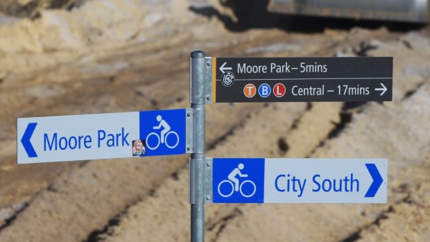 Work is well under way on a tunnel under parkland near Sydney Boys High School at Moore Park. 