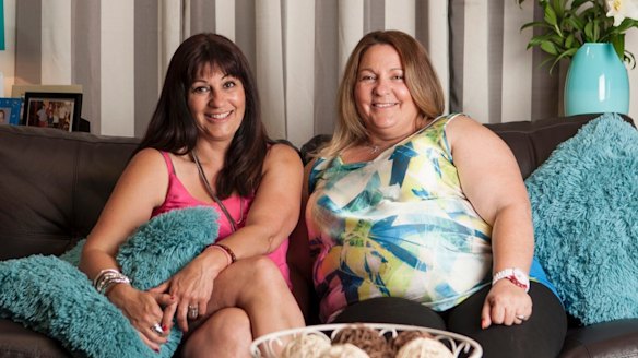 Footy crowd loud: Anastasia and Faye on <i>Gogglebox Australia</i>.