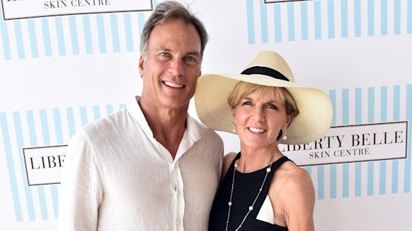 Taxpayers footed the bill ... David Panton and Julie Bishop at the Portsea Polo in 2016.