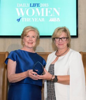 Professor Gillian Triggs and 2014 Woman of the Year winner, Rosie Batty. 