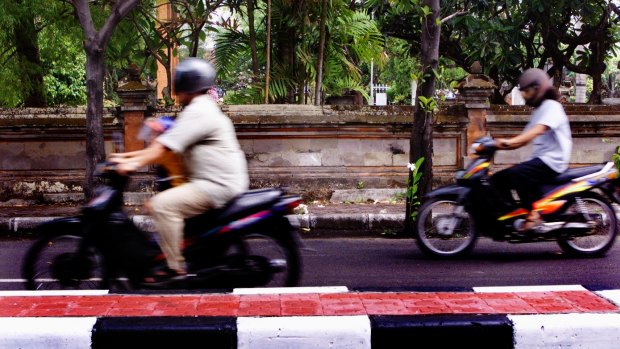 Motorbikes are a common site in Bali.