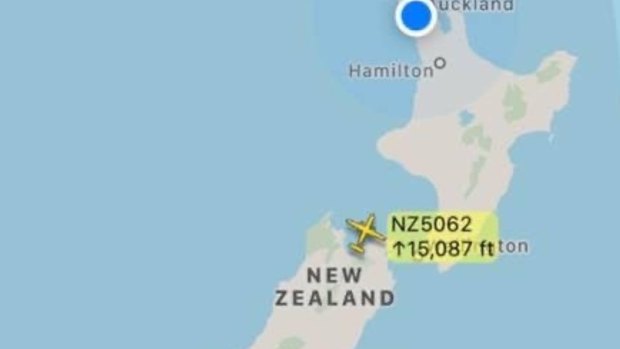 The single, empty, Air New Zealand plane over the country.