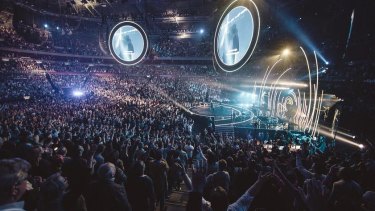 Inside Allphones Arena during the Hillsong conference