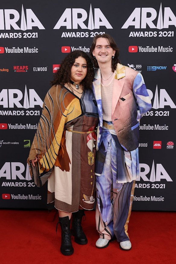 Odette (left) attends the 2021 ARIA Awards.
