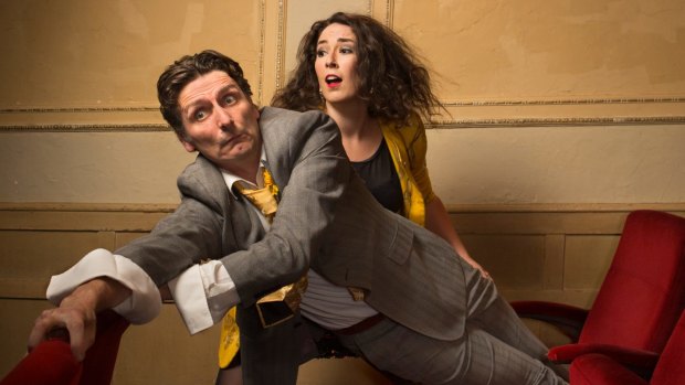 Frank Woodley and Tessa Waters clowning around ahead of the Sydney Comedy Festival.