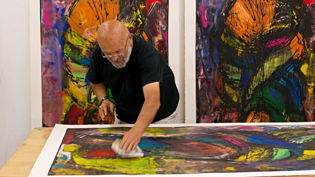 Jim Dine at his print studio in Washington in July 2014.