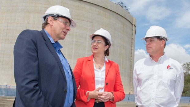 Origin managing director Grant King, Queensland Premier Annastacia Palaszczuk and Australia Pacific LNG CEO Page Maxson.