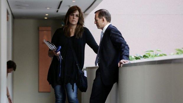 Former prime minister Tony Abbott with his then chief of staff Peta Credlin.