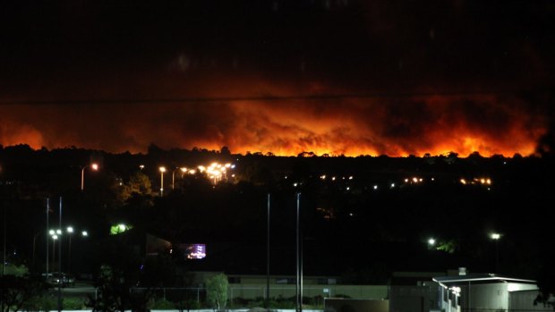 The Bullsbrook blaze as seen from Landsdale.