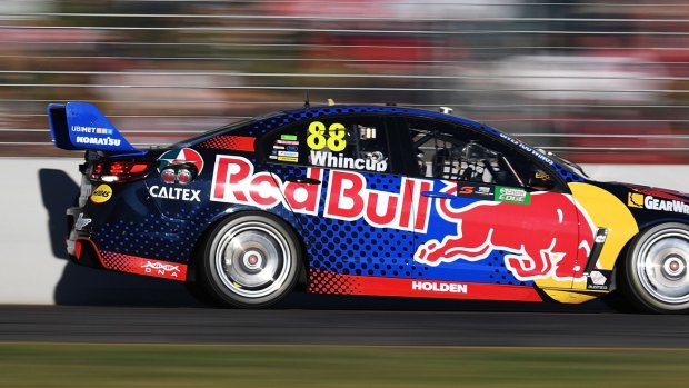 Dominant: Championship leader Jamie Whincup on his way to yet another victory at the Townsville 400 on Saturday.