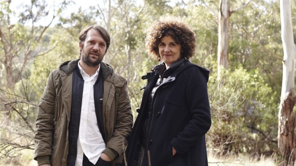 Rene Redzepi and Jill Dupleix in the Australian bush in 2015 as he researched for Noma's Australian pop-up.