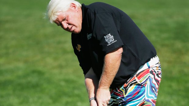 Eye catching: John Daly has a colourful line of golf pants. 