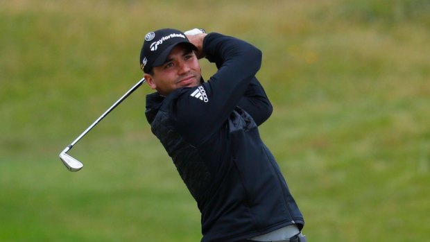 Favourite: World No.1 Jason Day plays a practice round at Troon.