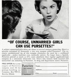 In the middle of last century tampons were still steeped in awkwardness.