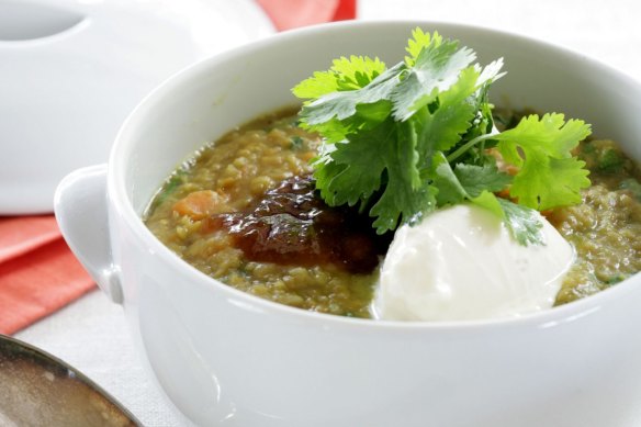 Heart-warmer: Curry of sweet potato and lentils.