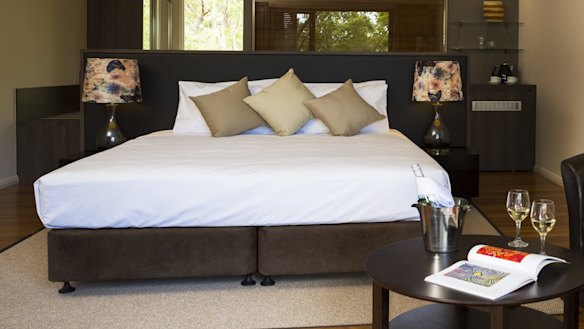 Plain living: the cream-and-chocolate suites have a pleasing lack of clutter.