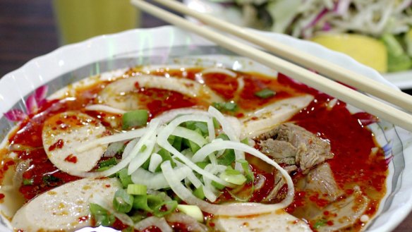 The bun bo hue at Dong Ba, Cabramatta. 