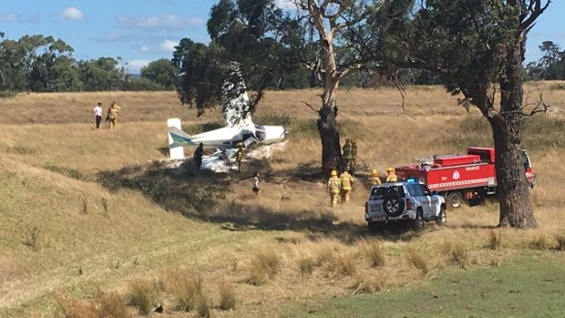 An Ambulance Victoria spokesman said the plane came down near the Latrobe Regional Airport.