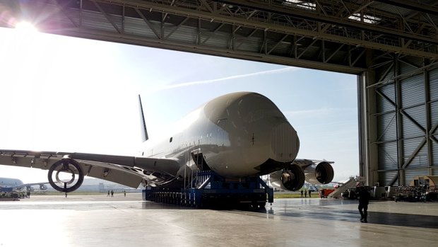 The world's first Airbus A380 is being dismembered for spare parts like engines and aeronautic components. 