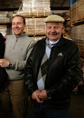 Parquetry craftsman Hans Unger snr (right) and Hans Unger jnr, husband and son respectively of plaintiff Kathleen Unger. 