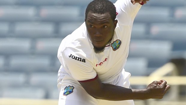 Hostile: West Indies fast bowler Jerome Taylor.