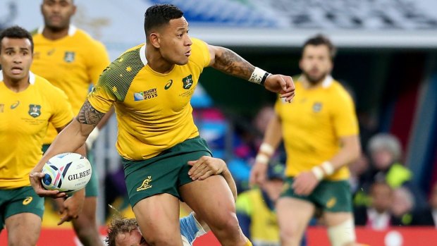 Hobbled off: Israel Folau.