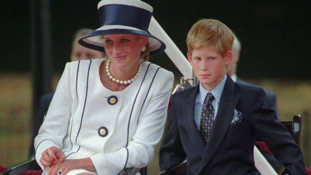 Prince Harry, pictured in 1995 with his mother Princess Diana, recently opened up about his mental health struggles following Diana's death.
