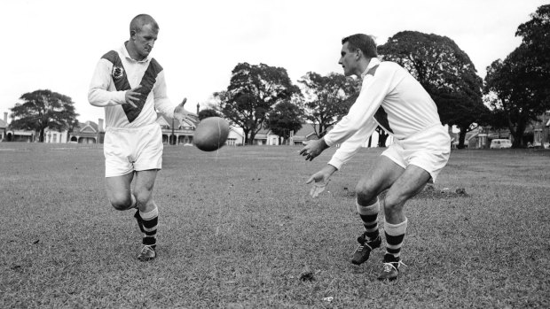 St George stars Reg Gasnier and Johnny Raper in 1961.