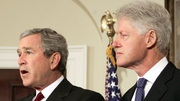 Bill Clinton (right) proposed a tax increase on the wealthy, which was followed by one of the greatest periods of prosperity in American history. Then George W. Bush (left) came along and pushed the opposite policies, which had invariably produced calamity in the past.