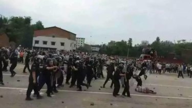 Residents demanding a high-speed rail link clashed with police in Linshui in western Sichuan.