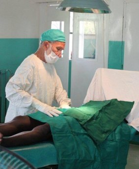 Dr Ken Elliott in his Dijbo surgery. Ken and Jocelyn Elliott dedicated their lives to bringing medical services to the West African state of Burkina Faso.