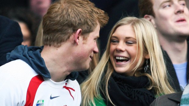 Between splits: Prince Harry and Chelsy Davy at a rugby match at Twickenham in 2008. 