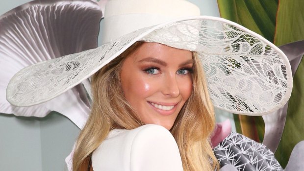 Jennifer Hawkins defended Donald Trump during her Derby Day appearance.