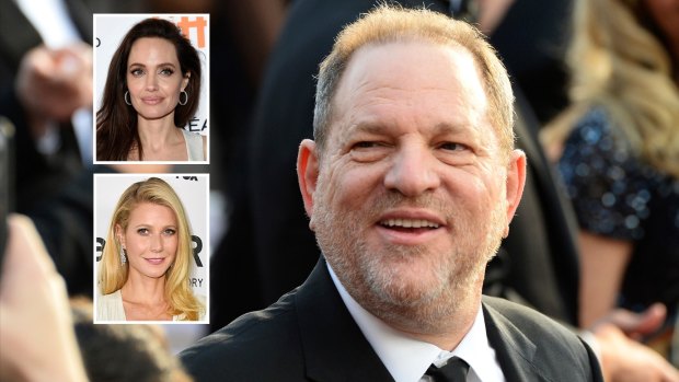 Allegations: Angelina Jolie and Gwyneth Paltrow (inset) are among those to speak out against Harvey Weinstein.