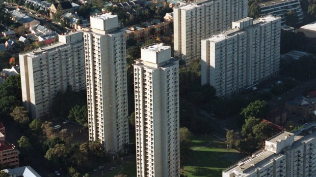 Public housing apartment blocks at Waterloo.