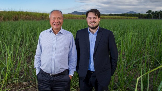 Tony and Justin Fung at the Yorkeys Knob site where Aquis has been proposed.