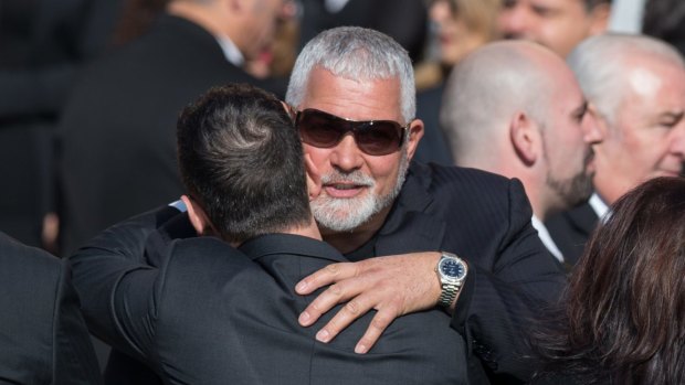 Mick Gatto attends the funeral for Vincent Benvenuto at St Patrick's Church in Mentone on Tuesday.