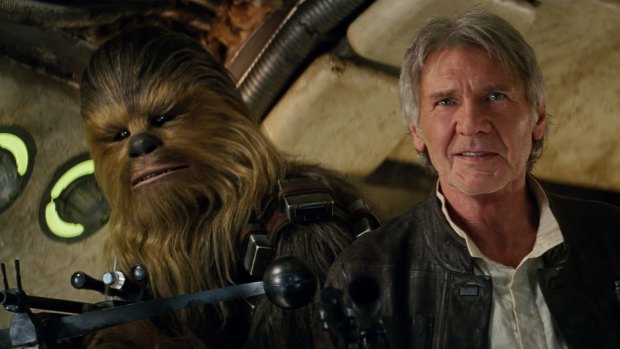 "Chewy, we're home," says Han Solo in 'Star Wars: The Force Awakens'.