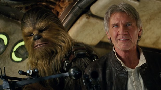 "Chewy, we're home," says Han Solo in 'Star Wars: The Force Awakens'.