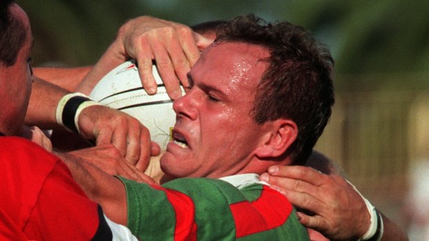 Julian O'Neill playing for the Rabbitohs.