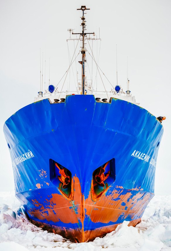 Before its rescue, the ice-stricken vessel was nearly 40 kilometres away from open water.