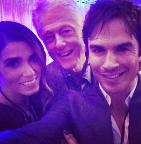 See, they are serious business - even politicians are in them... What's the best thing to do when Twilight star Nikki Reed, Vampire Diaries heartthrob Ian Somerhalder and former President Bill Clinton end up in the same room? Take a selfie. 