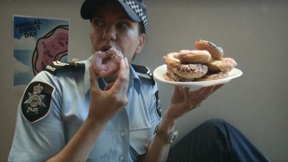 A screen grab from the ACT Policing mannequin challenge video.