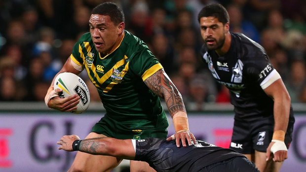 Ambition achieved: Tyson Frizell never thought he would win a Kangaroos jersey.