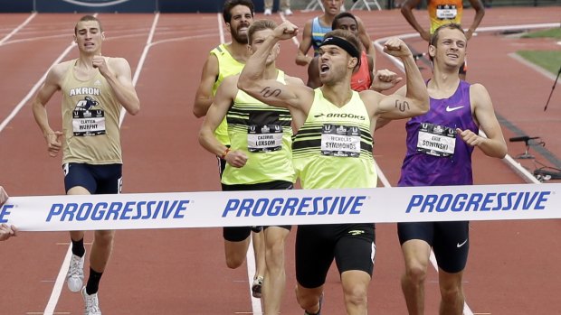 Nick Symmonds wins the 800m event at the US Track and Field Championships in June.