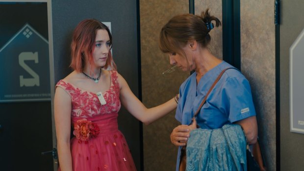 Mother-daughter relationship: Saoirse Ronan and Laurie Metcalf go dress shopping in <i>Lady Bird</i>.