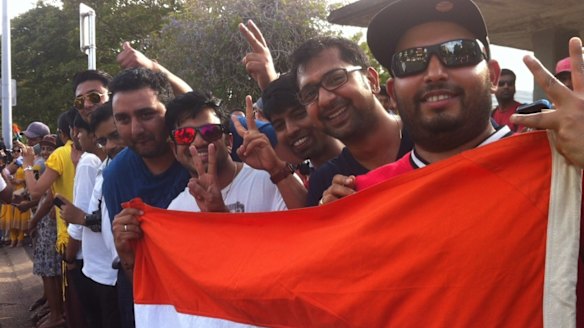Crowds gather to see Indian Prime Minister Narendra Modi unveil a statue for Mahatma Gandhi in Brisbane.