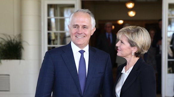 The new PM with Liberal deputy Julie Bishop.