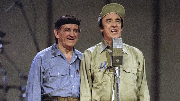 George Lindsey, left, and Jim Nabors, cast members from The Andy Griffith Show, in 1992.